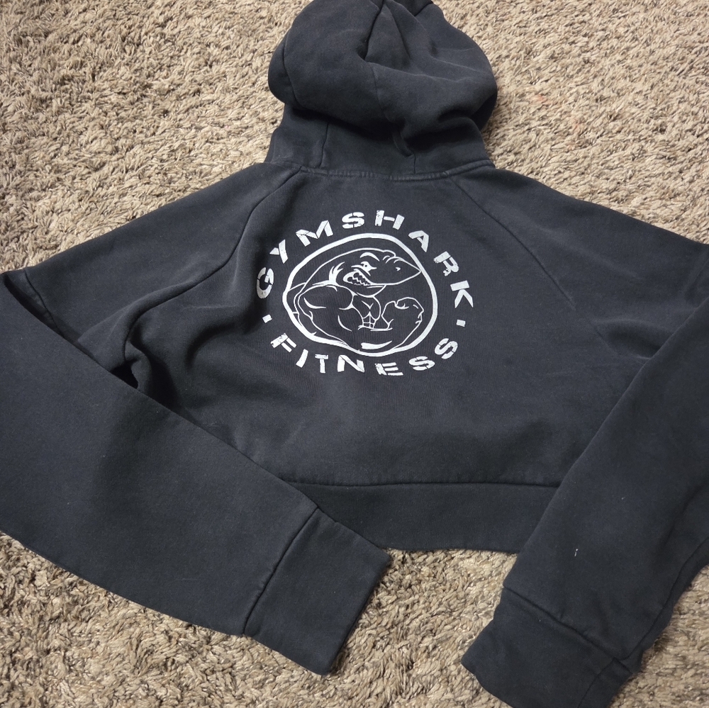 Gymshark Black Cropped Hoodie